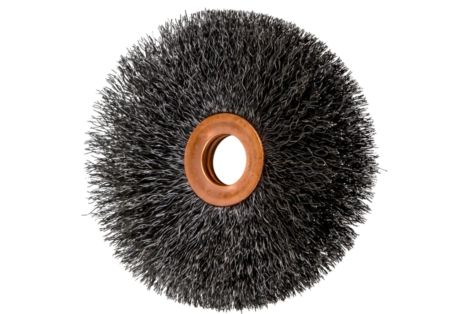 Picture of Pferd Tube Center Wire Wheel Brush 3" Dia. .008 Carbon Steel 1/2" Arbor